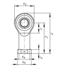 桿端軸承 GIKPSR30-PS, 根據 DIN ISO 12 240-4 標準，特種鋼材料，帶右旋內螺紋，免維護