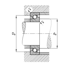 推力角接觸球軸承 7602012-TVP, 單向，接觸角 α = 60°，限制公差