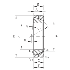 角接觸關(guān)節(jié)軸承 GE90-SX, 根據(jù) DIN ISO 12 240-2 標(biāo)準(zhǔn)，需維護(hù)