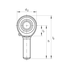 桿端軸承 GAKL16-PB, 根據(jù) DIN ISO 12 240-4 標(biāo)準(zhǔn)，帶左旋外螺紋，需維護(hù)