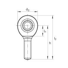 桿端軸承 GAL15-UK, 根據(jù) DIN ISO 12 240-4 標(biāo)準(zhǔn)，帶左旋外螺紋，需維護