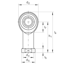桿端軸承 GIKR5-PW, 根據(jù) DIN ISO 12 240-4 標(biāo)準(zhǔn)，帶右旋內(nèi)螺紋，需維護(hù)