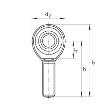 桿端軸承 GAKR18-PW, 根據 DIN ISO 12 240-4 標準，帶右旋外螺紋，需維護