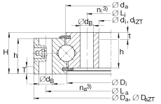 四點(diǎn)接觸球軸承 VU200405, 無齒，兩側(cè)唇密封