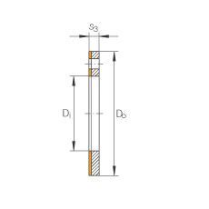 推力墊圈 EGW38-E40-B, 推力墊圈，免維護，帶銅襯