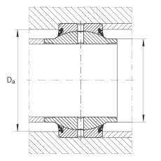 關節(jié)軸承 GE30-HO-2RS, 根據(jù) DIN ISO 12 240-1 標準, 需維護，兩側唇密封