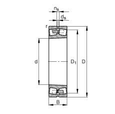 調心滾子軸承 22244-B-K-MB, 根據 DIN 635-2 標準的主要尺寸, 錐孔，錐度 1:12